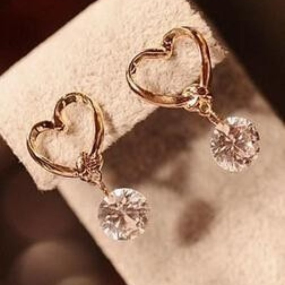 Earrings Hearts Women Bohemian Hoop Drop Cute Trendy Elegant Jewelry Accesories